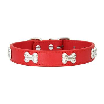 Leather Dog Collar Bone Pattern